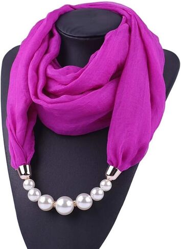 Women's Scarves Multi-purpose Unique Pendant Scarf Necklace Stylish Infinity Scarf with Jewelry Accessory in Saudi Arabia
