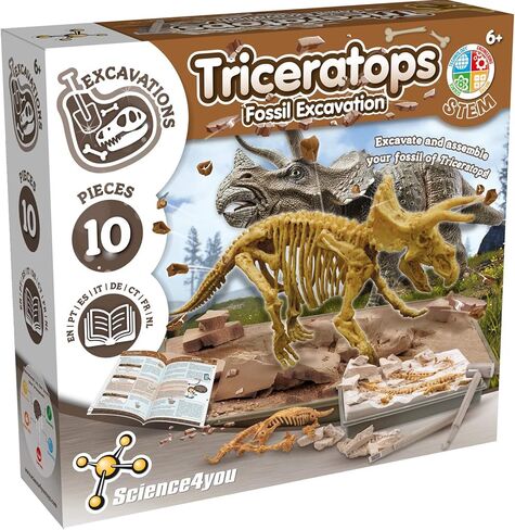 Science4you T Rex Fossil Digging Kit for Kids - T Rex Dinosaurs for Kids, Excavate and Assemble 15 Pieces, Digging Kit for Kids + Dino Toys and Games for Kids, Gifts for 6+ Year Old Boys and Girls in Kuwait