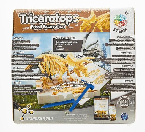Science4you T Rex Fossil Digging Kit for Kids - T Rex Dinosaurs for Kids, Excavate and Assemble 15 Pieces, Digging Kit for Kids + Dino Toys and Games for Kids, Gifts for 6+ Year Old Boys and Girls in Kuwait