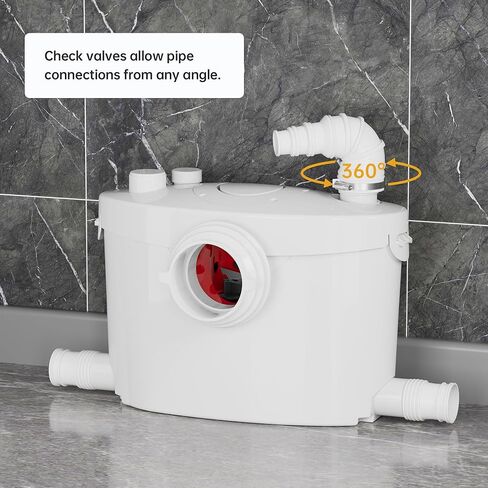 مضخات المرحاض SUPERFLO Macerator بقدرة 600 واط، مضخة نفايات الدش لنفايات حوض الاستحمام، مضخة الصرف الصحي مع فتحة تهوية و4 مداخل مياه in Kuwait