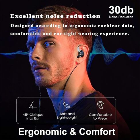 DX2 in-Ear Earphone HiFi in-Ear Earphone Earbud with New 10mm Composite Magnetic Dynamic Driver in Ear Monitor Earbuds(No Mic,Purple) in Kuwait
