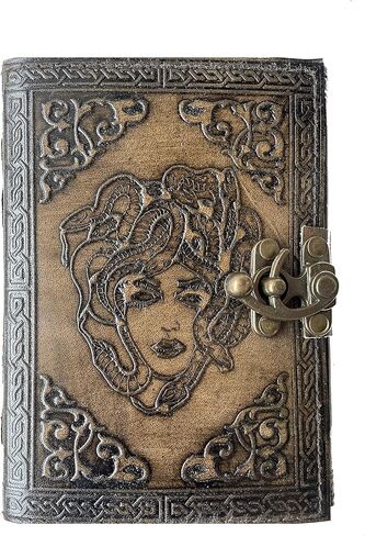 كراسة رسم مجلة جلدية عتيقة لرسم مذكرات قديمة من الظلال، دفتر ملاحظات فارغ، ورق جريموري ديكل حافة، وجه نسائي، مجلة عتيقة مع قفل، مجلة كتابة أقرب للرجال والنساء، 7 × 5 بوصة in Kuwait