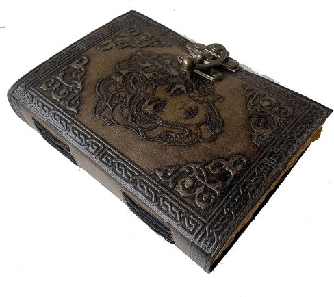 كراسة رسم مجلة جلدية عتيقة لرسم مذكرات قديمة من الظلال، دفتر ملاحظات فارغ، ورق جريموري ديكل حافة، وجه نسائي، مجلة عتيقة مع قفل، مجلة كتابة أقرب للرجال والنساء، 7 × 5 بوصة in Kuwait