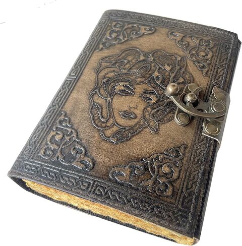 كراسة رسم مجلة جلدية عتيقة لرسم مذكرات قديمة من الظلال، دفتر ملاحظات فارغ، ورق جريموري ديكل حافة، وجه نسائي، مجلة عتيقة مع قفل، مجلة كتابة أقرب للرجال والنساء، 7 × 5 بوصة in Kuwait