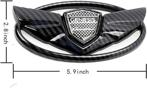 for Genesis 2 Pieces Logo Front+ Trunk Stickers Emblem Badges 2010-2017 Fit Genesis Art of Speed Coupe Wing Car Accessories (Matte Black) in Saudi Arabia