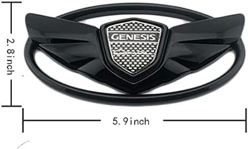 for Genesis 2 Pieces Logo Front+ Trunk Stickers Emblem Badges 2010-2017 Fit Genesis Art of Speed Coupe Wing Car Accessories (Matte Black) in Saudi Arabia
