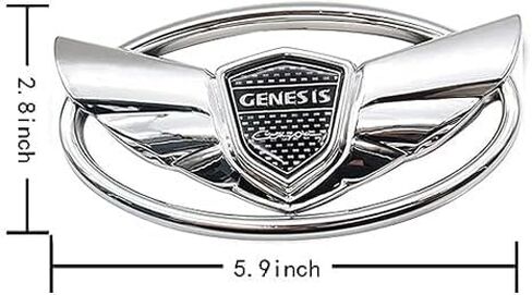 for Genesis 2 Pieces Logo Front+ Trunk Stickers Emblem Badges 2010-2017 Fit Genesis Art of Speed Coupe Wing Car Accessories (Matte Black) in Saudi Arabia