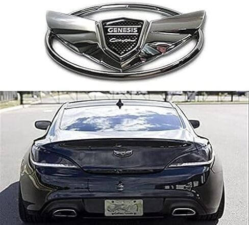 for Genesis 2 Pieces Logo Front+ Trunk Stickers Emblem Badges 2010-2017 Fit Genesis Art of Speed Coupe Wing Car Accessories (Matte Black) in Saudi Arabia