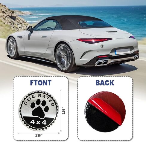 Bestmoy 4x4 Camping Badge 3D Metal Car Emblem, Round Decal Sticker, Compatible with Jeep Wrangler, SUVs, Trucks, and RVs - Vehicle Exterior Badge (Dog Rated) in Saudi Arabia