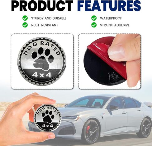 Bestmoy 4x4 Camping Badge 3D Metal Car Emblem, Round Decal Sticker, Compatible with Jeep Wrangler, SUVs, Trucks, and RVs - Vehicle Exterior Badge (Dog Rated) in Saudi Arabia