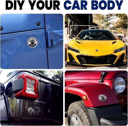 Bestmoy 4x4 Camping Badge 3D Metal Car Emblem, Round Decal Sticker, Compatible with Jeep Wrangler, SUVs, Trucks, and RVs - Vehicle Exterior Badge (Dog Rated) in Saudi Arabia