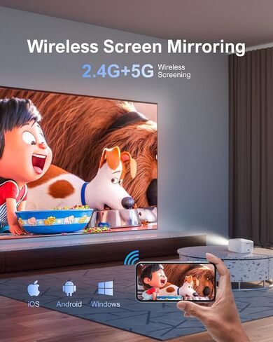 ULTIMEA Portable Mini Projector, 2K Decoding 300 ANSI Lumens, Full HD Movie Projector with Upgraded 5G/2.4G WiFi and Bluetooth, Electric Focus Compatible with iOS Android Phone /TV Stick Apollo P10 in Saudi Arabia