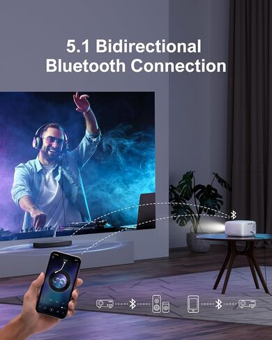 ULTIMEA Portable Mini Projector, 2K Decoding 300 ANSI Lumens, Full HD Movie Projector with Upgraded 5G/2.4G WiFi and Bluetooth, Electric Focus Compatible with iOS Android Phone /TV Stick Apollo P10 in Saudi Arabia