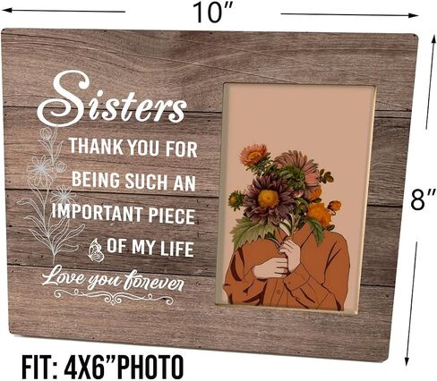 Sister Gift, Picture Frame Desk Decor Gift, Sister Birthday Gift Idea, Family Photo Frame for Tabletop Display, Christmas Gift for Sister, Thank You for Being Such An Important Piece of My Life in Saudi Arabia