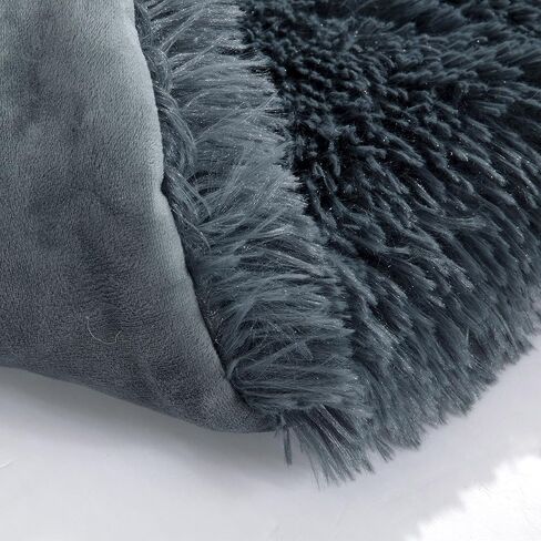 HOMBYS Fluffy Dog Crate Bumper with Dog Mat (Crate NOT Include)-Soft Faux Fur Crate Accessorie Dog Kennel Cover, Dog Crate Training Pad for a Safe & Comfortable, Ties for Secure-Fit Front Door Crates in Saudi Arabia