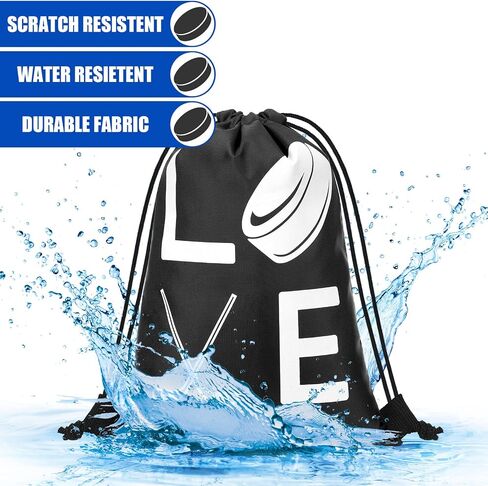 Sinmoe 12 Pcs Hockey Gift Bags Hockey Party Favor Bags Sport Hockey Theme Drawstring Bag Hockey Party Favors for Kids Hockey Birthday Party Supplies Field Hockey Gifts(7 x 10 Inch, Ice Hockey) in Saudi Arabia