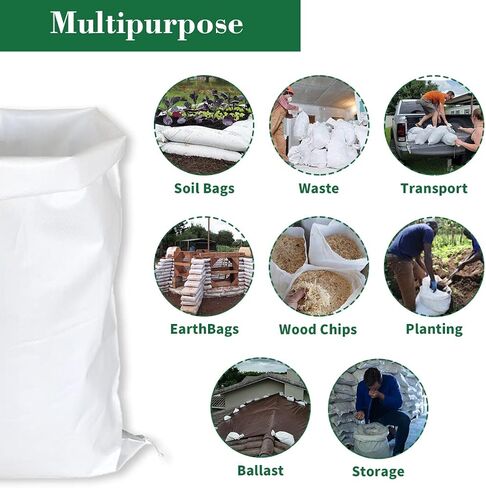 Heavy Duty Sandbags Woven Polypropylene Sand bags UV Protection Empty sandbag 10 Packs 21.6" x 33.4" Sand Bags Flood Protection Flood Barrier Quick in Saudi Arabia