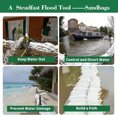 Heavy Duty Sandbags Woven Polypropylene Sand bags UV Protection Empty sandbag 10 Packs 21.6" x 33.4" Sand Bags Flood Protection Flood Barrier Quick in Saudi Arabia