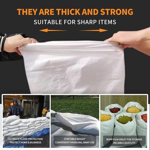 Heavy Duty Sandbags Woven Polypropylene Sand bags UV Protection Empty sandbag 10 Packs 21.6" x 33.4" Sand Bags Flood Protection Flood Barrier Quick in Saudi Arabia