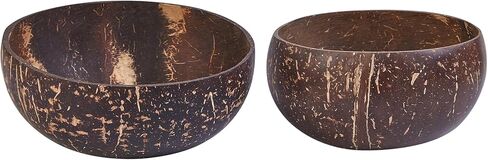 4 قطع من أوعية جوز الهند الطبيعية - أوعية تقديم صديقة للبيئة ومستدامة، متوسطة in Kuwait