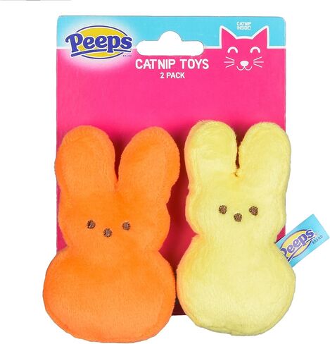 Peeps Bunnies Plush Catnip Cat Toys in Pink and Blue, 4"- 2 Count | Small Cat Toy Set with 2 Cat Toys | Catnip Cat Toys Plush Cat Toys from Peeps Marshmallow Candy Brand in Saudi Arabia