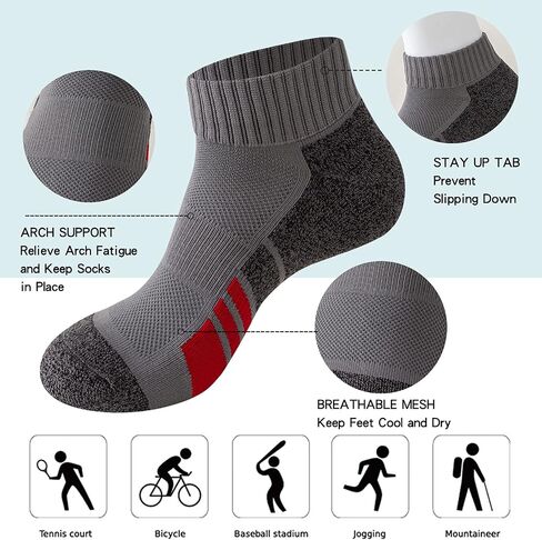 Sock Amazing 6 Pairs Low Cut Socks Cushion Athletic Socks for Running Cycling in Saudi Arabia