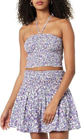 The Drop Women's Rosita Cropped Smocked Halter Top in Saudi Arabia