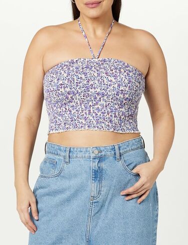 The Drop Women's Rosita Cropped Smocked Halter Top in Saudi Arabia