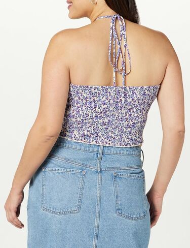The Drop Women's Rosita Cropped Smocked Halter Top in Saudi Arabia