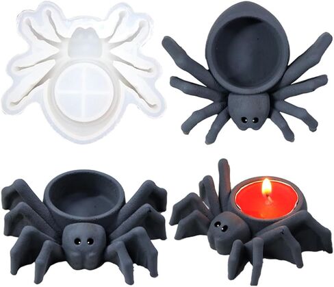 قالب الراتنج ثلاثي الأبعاد حامل شموع العنكبوت قالب الهالوين لطيف الحيوان سيليكون للأشعة فوق البنفسجية الايبوكسي الراتنج قالب الصب لأصحاب DIY حاويات الزهور صندوق وعاء حلية in Kuwait