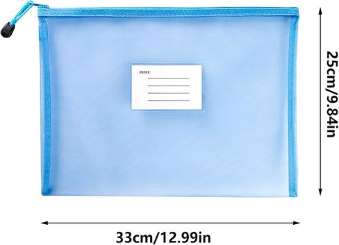 VIQWYIC A4 Zipped Mesh Document File Folders, 5 PCS Zip Lock File Bag Wallets Folder for School Office Supplies (5 Colors) in Saudi Arabia