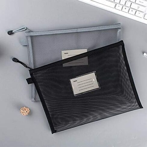 VIQWYIC A4 Zipped Mesh Document File Folders, 5 PCS Zip Lock File Bag Wallets Folder for School Office Supplies (5 Colors) in Saudi Arabia