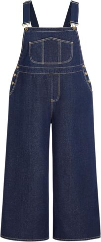 CIDER Women's Denim Pocket Wide Leg Jumpsuit Plus Size in Kuwait