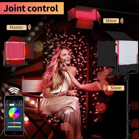 GVM 50SM Pro LED Video Light with Softboxes, RGB+Bi-Color Double Sided, Each Side 50W, Video Lighting Kit with Bluetooth Control, Led Panel Lights for YouTube, Studio, 3 Packs (GVM-50SM-3L) in Saudi Arabia