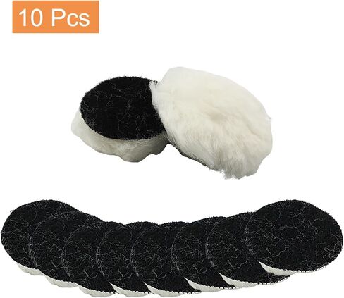 10 Pcs Wool Polishing Pad 3 Inch/75mm Wool Cutting Pads with Hook and Loop Buffing Pad for Drill Polishing Pad for Car Glass Furniture in Saudi Arabia