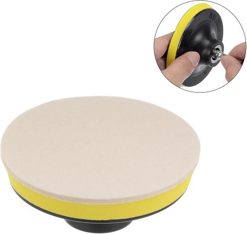 3pcs Wool Felt Polishing Pads, 6 inch Buffing Wheel Polish Pad Flocking Hook & Loop Back for Car Glass Plastic Metal Stone in Saudi Arabia