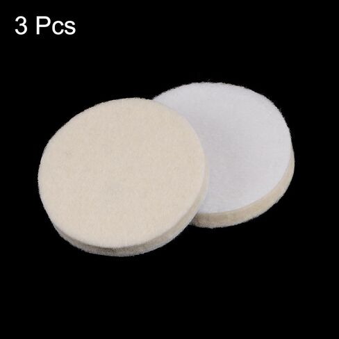 3pcs Wool Felt Polishing Pads, 6 inch Buffing Wheel Polish Pad Flocking Hook & Loop Back for Car Glass Plastic Metal Stone in Saudi Arabia