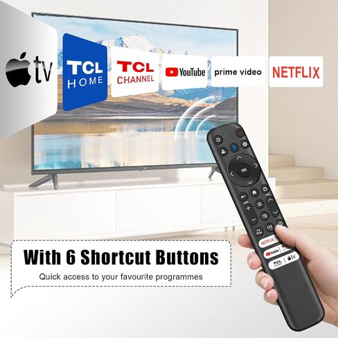 𝐑𝐂𝟖𝟏𝟑 Voice Remote Control for TCL TV Replacement Remote, Compatible with TCL-Google Q6/Q7/QM8/S3/S4 Series - RC813 in Saudi Arabia