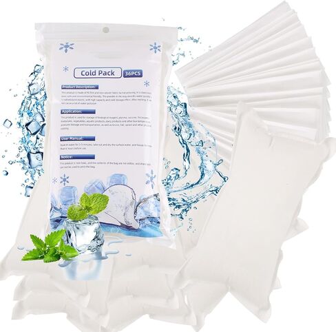 36pc Dry Ice Packs Shipping Cold Packs for Frozen Food, 7.3in×4.33in Bulk Dry Ice Sheets for Coolers Reusable, Cold Shipping Packaging Keep Foods Drinks Cold in Saudi Arabia