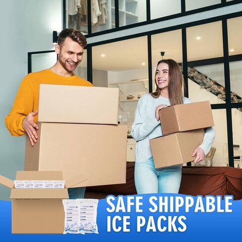 36pc Dry Ice Packs Shipping Cold Packs for Frozen Food, 7.3in×4.33in Bulk Dry Ice Sheets for Coolers Reusable, Cold Shipping Packaging Keep Foods Drinks Cold in Saudi Arabia