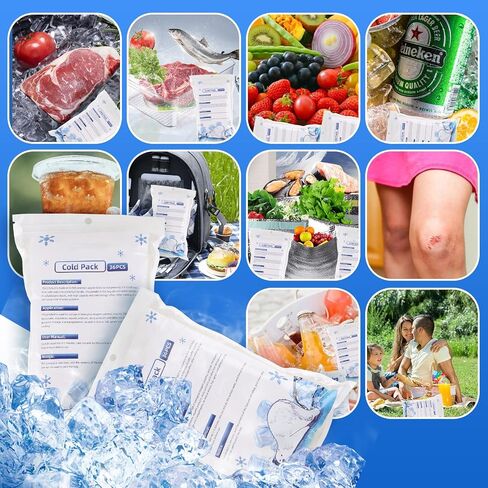36pc Dry Ice Packs Shipping Cold Packs for Frozen Food, 7.3in×4.33in Bulk Dry Ice Sheets for Coolers Reusable, Cold Shipping Packaging Keep Foods Drinks Cold in Saudi Arabia