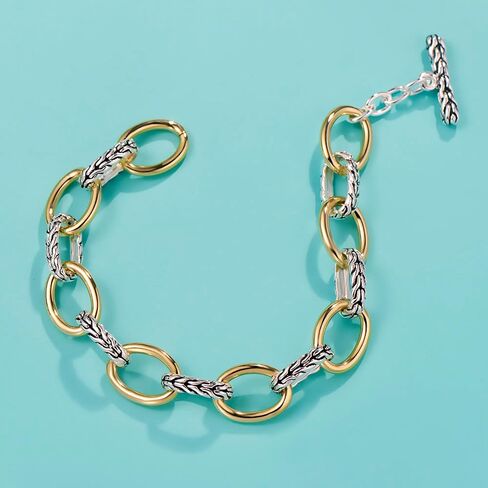 UNY JEWEL Two Tone X Cross Designer Inspired Twisted Cable Wire Ring Foxtail Link Bracelets Women Fashion Jewelry Christmas Gifts Size 7 in Saudi Arabia
