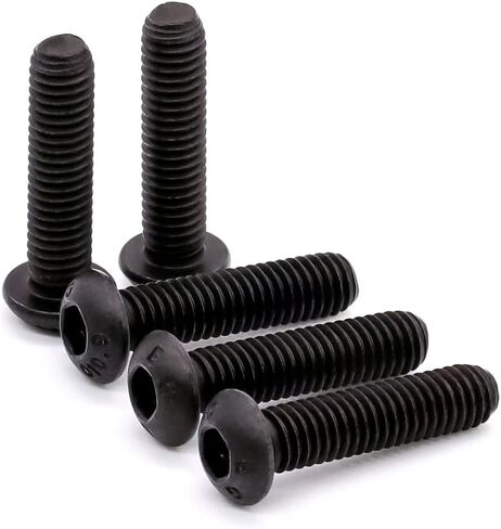 Glvaner M4-0.7 x 45mm (50 pcs) Button Head Socket Cap Screws Bolts, Black Oxide Finish, 10.9 Grade Alloy Steel, Full Thread, Allen Hex Drive in Saudi Arabia