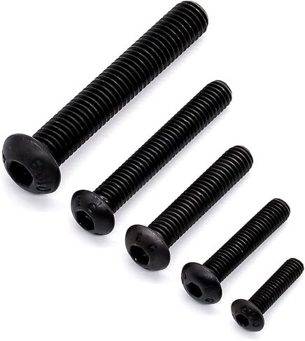Glvaner M4-0.7 x 45mm (50 pcs) Button Head Socket Cap Screws Bolts, Black Oxide Finish, 10.9 Grade Alloy Steel, Full Thread, Allen Hex Drive in Saudi Arabia