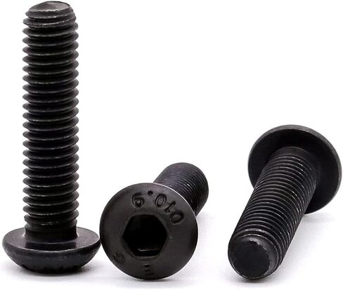 Glvaner M4-0.7 x 45mm (50 pcs) Button Head Socket Cap Screws Bolts, Black Oxide Finish, 10.9 Grade Alloy Steel, Full Thread, Allen Hex Drive in Saudi Arabia