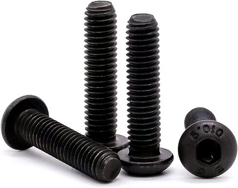 Glvaner M4-0.7 x 45mm (50 pcs) Button Head Socket Cap Screws Bolts, Black Oxide Finish, 10.9 Grade Alloy Steel, Full Thread, Allen Hex Drive in Saudi Arabia
