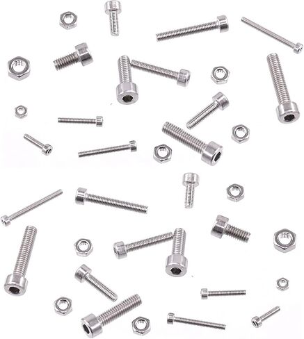 Hilitchi 510-Piece M2 M3 M4 Stainless Steel Hex Socket Head Cap Screws Nuts Assortment Kit with Box - 304 Stainless Steel in Saudi Arabia