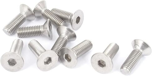 uxcell M8 x 25mm Stainless Steel Flat Hex Socket Countersunk Screw Bolt 10pcs in Saudi Arabia