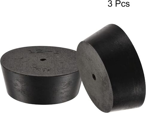 MECCANIXITY Rubber Tapered Plug 27mm to 34mm with Hole Test Tubes Bungs Stopper Black for Lab Home 3 Pieces in Saudi Arabia