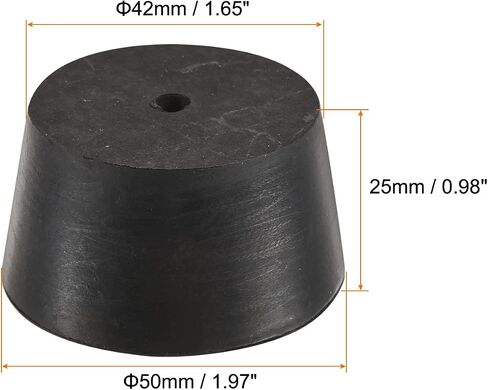MECCANIXITY Rubber Tapered Plug 27mm to 34mm with Hole Test Tubes Bungs Stopper Black for Lab Home 3 Pieces in Saudi Arabia